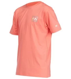 Billabong Boys' Crayon Wave Short Sleeve Surf Shirt (Big Kid) -Swimming Equipment 7244915245224 coral 6a