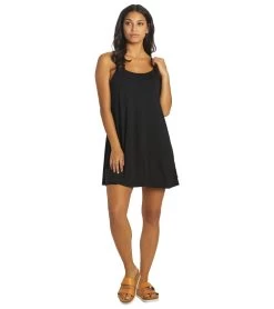 HURLEY Women's Flowy Tank Dress -Swimming Equipment 7333621498024 caviar 4a