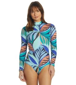 HURLEY Women's Verona Long Sleeve Retro One Piece Swimsuit