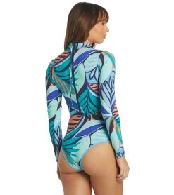 HURLEY Women's Verona Long Sleeve Retro One Piece Swimsuit -Swimming Equipment 7337227518120 veronaarctic 3a