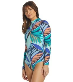 HURLEY Women's Verona Long Sleeve Retro One Piece Swimsuit -Swimming Equipment 7337227518120 veronaarctic 5a