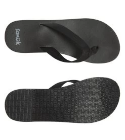 Sanuk Women's Ashland St Flip Flop -Swimming Equipment 7345927094440 black 4a