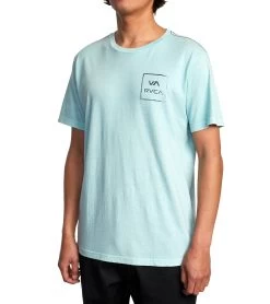 RVCA Men's All The Way Short Sleeve Tee -Swimming Equipment 7375242199208 aquahaze 4a