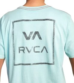 RVCA Men's All The Way Short Sleeve Tee -Swimming Equipment 7375242199208 aquahaze 6a