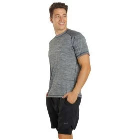 Men's S/S Hybrid II UPF 50+ Sun Shirt -Swimming Equipment 7376548561064 black 4a