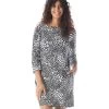 Key West Cheetah Boat Neck Tunic Dress