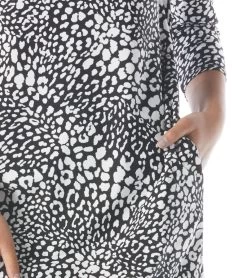 Key West Cheetah Boat Neck Tunic Dress -Swimming Equipment 7381012807848 black 3a