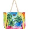 Multi Color Palm Tree Shoulder Tote
