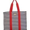 Nautical Striped Square Shoulder Tote