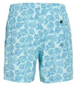 Men's Leafy Floral Swim Trunks -Swimming Equipment 7403409473704 babyblue 3a