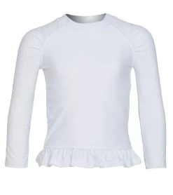 Girls' White UPF 50+ Rash Guard (Baby, Toddler, Little Kid)