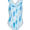 Girls' Seahorse Reef Mindy UPF 50+ One Piece Swimsuit (Baby, Toddler, Little Kid)