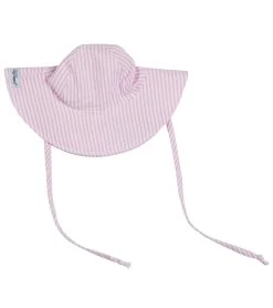 Girls' Pink Stripe Seersucker UPF 50+ Floppy Hat