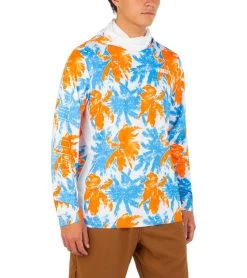HURLEY Men's H2O-Dri Atticus Treachery UPF 50+ Long Sleeve Pullover Hoodie -Swimming Equipment 7417081200808 totallyorange 3a