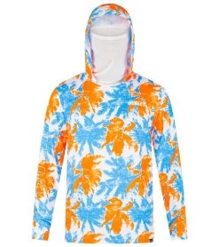 HURLEY Men's H2O-Dri Atticus Treachery UPF 50+ Long Sleeve Pullover Hoodie -Swimming Equipment 7417081200808 totallyorange 5a