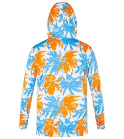 HURLEY Men's H2O-Dri Atticus Treachery UPF 50+ Long Sleeve Pullover Hoodie -Swimming Equipment 7417081200808 totallyorange 6a