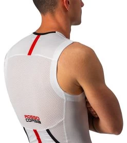 Castelli Men's Free Tri 2 Sleeveless Top -Swimming Equipment 7423877873832 whiteblack 3a