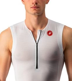 Castelli Men's Free Tri 2 Sleeveless Top -Swimming Equipment 7423877873832 whiteblack 5a