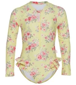 Seafolly Girls' Paradise Garden Long Sleeve One Piece Swimsuit (Baby, Toddler, Little Kid)