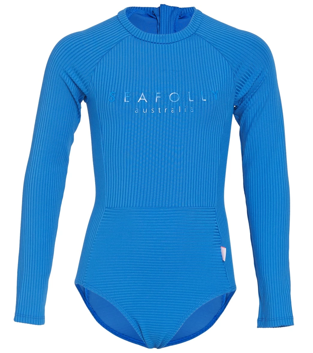 Seafolly Girls' Summer Essentials Long Sleeve One Piece Swimsuit (Big Kid) 1 Seafolly Girls' Summer Essentials Long Sleeve One Piece Swimsuit (Big Kid)