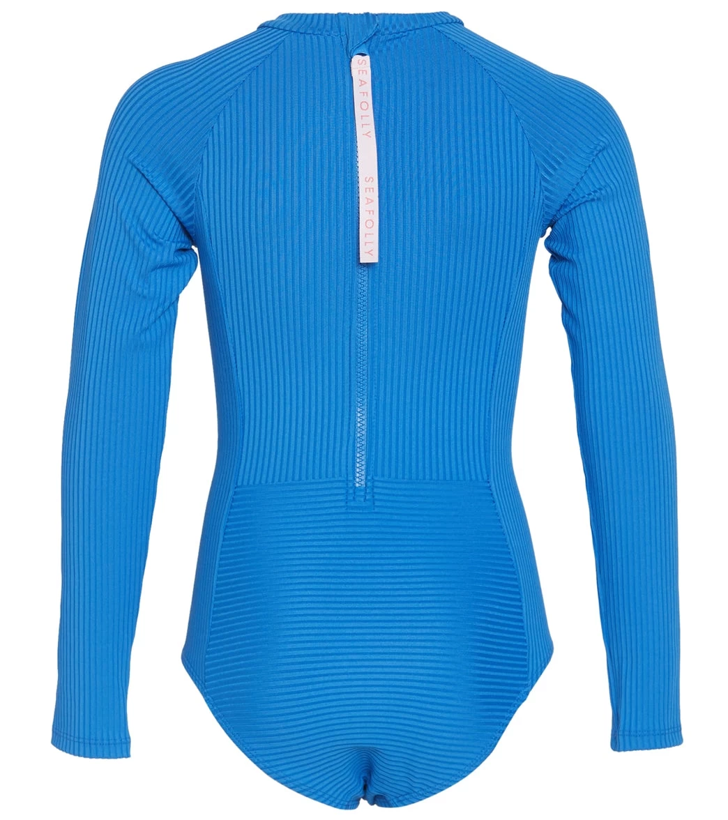 Seafolly Girls' Summer Essentials Long Sleeve One Piece Swimsuit (Big Kid) 2 Seafolly Girls' Summer Essentials Long Sleeve One Piece Swimsuit (Big Kid) - Image 2