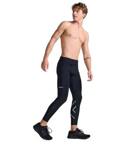 2XU Men's Aero Compression Tight -Swimming Equipment 7468244172968 blacksilverreflective 4a