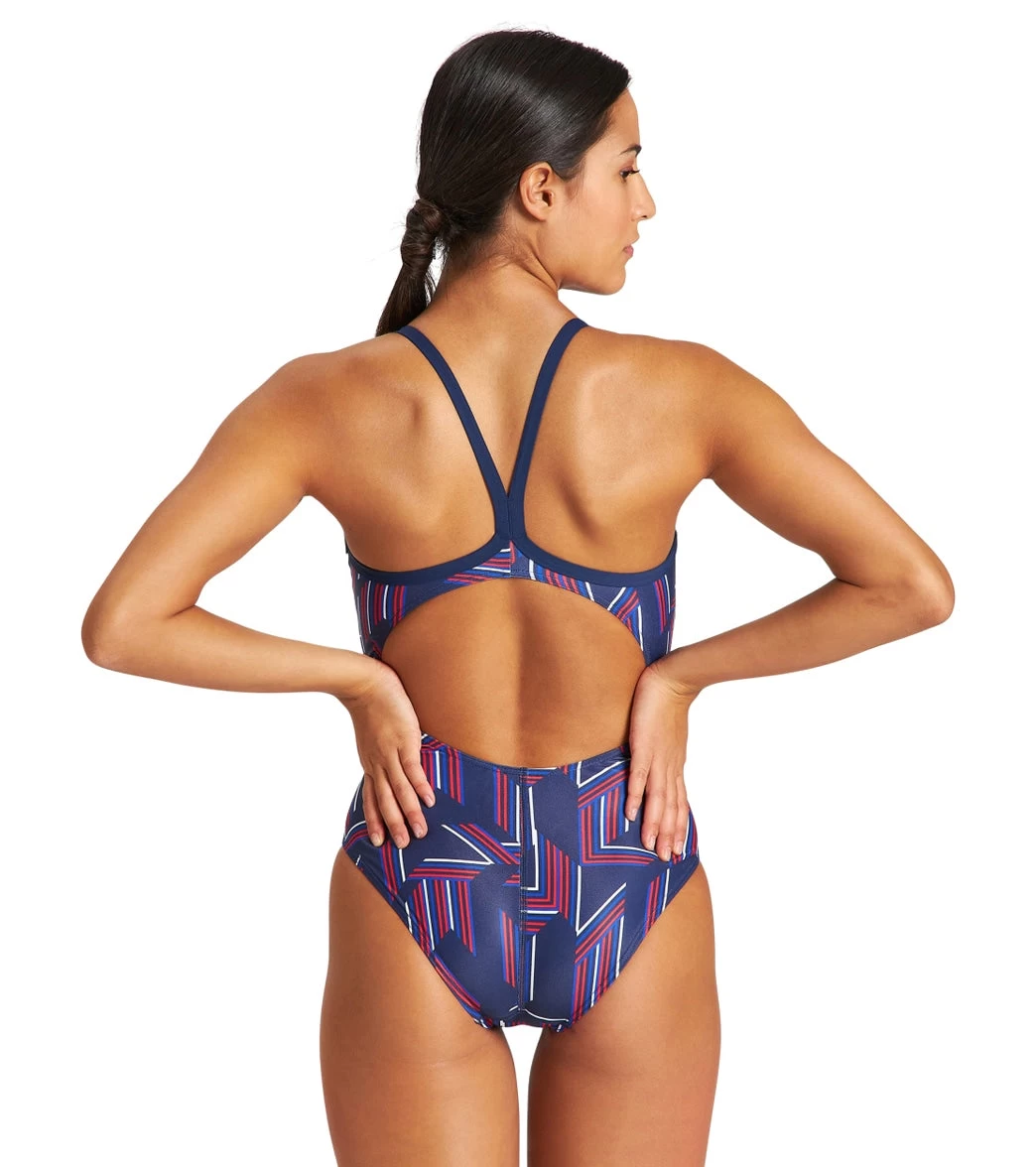 Arena Women's Puzzled Light Drop Back One Piece Swimsuit 2 Arena Women's Puzzled Light Drop Back One Piece Swimsuit - Image 2