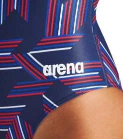 Arena Women's Puzzled Light Drop Back One Piece Swimsuit 8 Arena Women's Puzzled Light Drop Back One Piece Swimsuit -Swimming Equipment 7468250038440 navyredmulti 4a