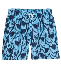 Boys' Shark Camp Shirt & Swim Trunks Set (Big Kid) -Swimming Equipment 7472291578024 marine 5a