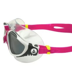 AQUASPHERE Vista Swim Mask Smoke -Swimming Equipment 7473588207784 smokelenswhitewithraspberrystrap 5a