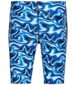 Men's Xtrasleek Surge Print Spliced Jammer Swimsuit -Swimming Equipment 7480198529192 surgeblue 3a