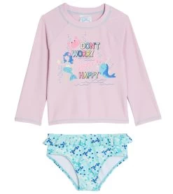 Girls' Beach Happy Two Piece Long Sleeve Rashguard Set (Baby, Toddler)