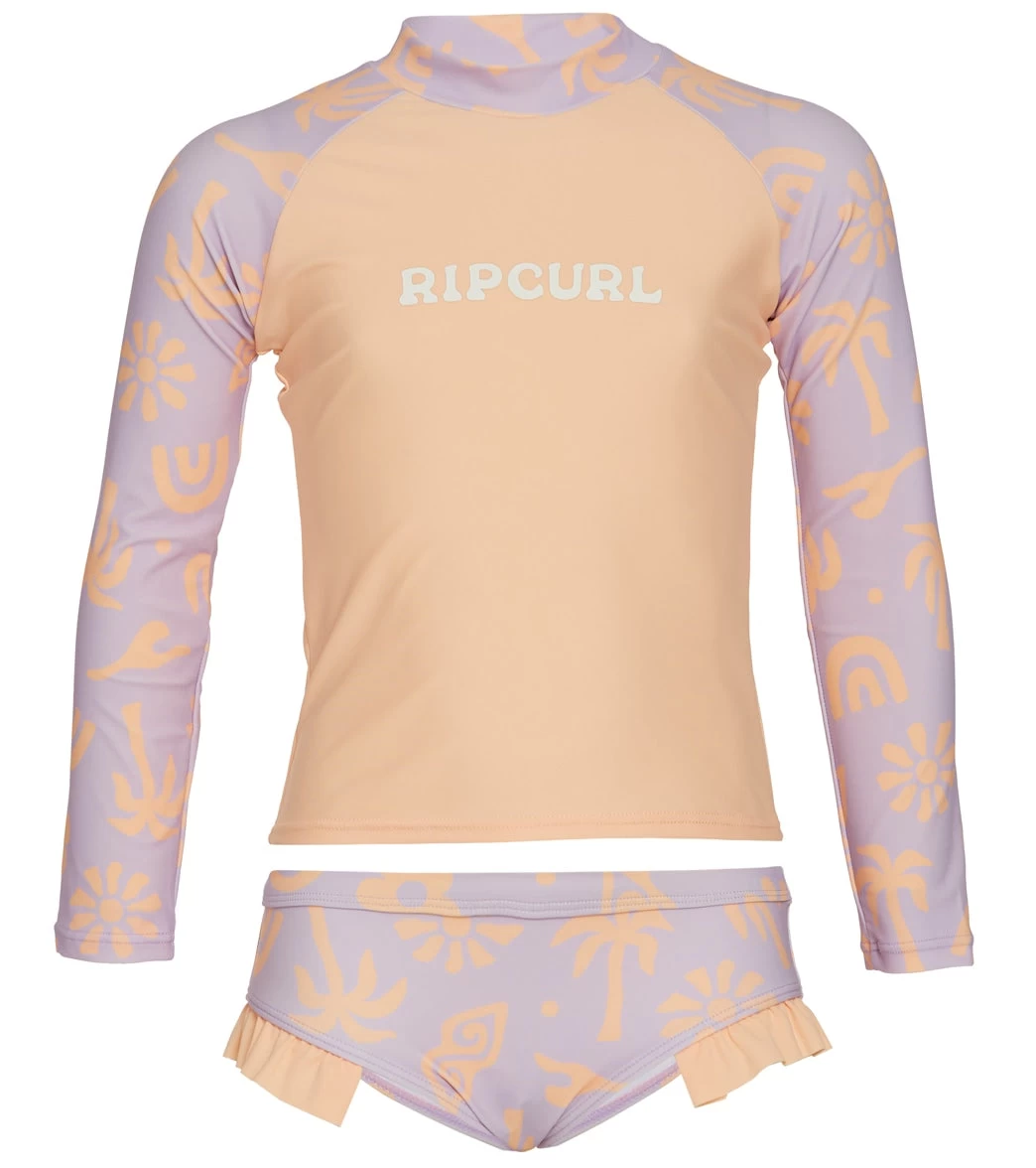 Rip Curl Girls' Low Tide Long Sleeve Rash Guard Set (Toddler, Little Kid) 1 Rip Curl Girls' Low Tide Long Sleeve Rash Guard Set (Toddler, Little Kid)