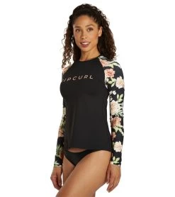 Rip Curl Women's Sol Seeker Relaxed Long Sleeve Surf Shirt -Swimming Equipment 7508549173416 black 4a