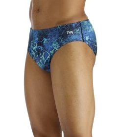 TYR Men's Diploria Racer Brief Swimsuit -Swimming Equipment 7539511066792 bluegreen 4a