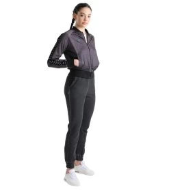 Arena Women's Icons Relax IV Jacket -Swimming Equipment 7577683755176 smokegreyheatherblacksmoke 3a