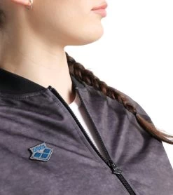 Arena Women's Icons Relax IV Jacket -Swimming Equipment 7577683755176 smokegreyheatherblacksmoke 5a