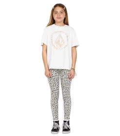 Volcom Girls' Truly Stoked BF Short Sleeve Tee (Big Kid) -Swimming Equipment 7585918877864 starwhite 3a
