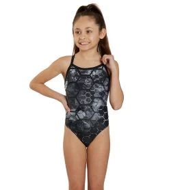 Fenced In Thin Strap One Piece Swimsuit Youth (22 - 28)