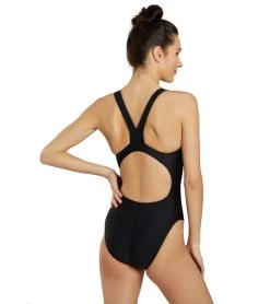 Piped Splice Wide Strap One Piece Swimsuit -Swimming Equipment 7595815272616 blackmaroon 3a