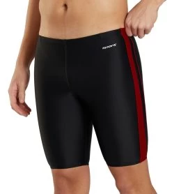 Piped Splice Swim Jammer Swimsuit 14 Piped Splice Swim Jammer Swimsuit -Swimming Equipment 7595831328936 blackmaroon 5a