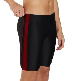 Piped Splice Swim Jammer Swimsuit 15 Piped Splice Swim Jammer Swimsuit -Swimming Equipment 7595831328936 blackmaroon 6a