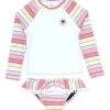 Girls' Surf Babe Long Sleeve Ruffle Two Piece Swim Set (Baby)