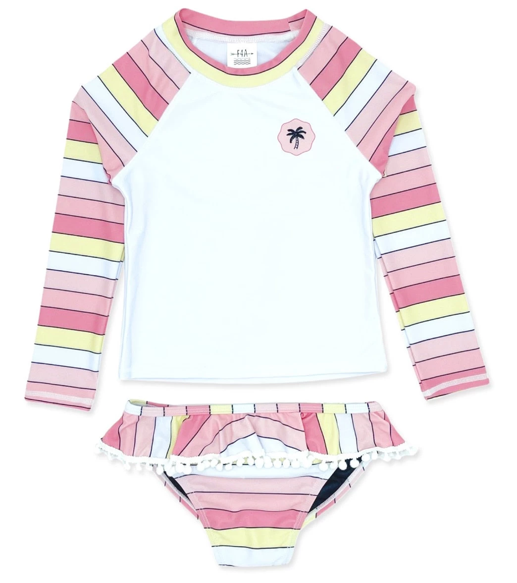 Girls' Surf Babe Long Sleeve Ruffle Two Piece Swim Set (Baby) 1 Girls' Surf Babe Long Sleeve Ruffle Two Piece Swim Set (Baby)