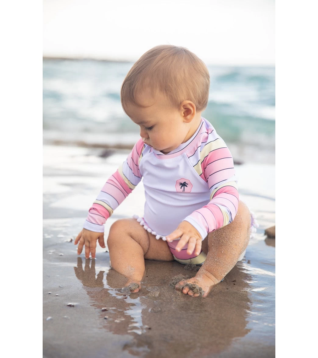 Girls' Surf Babe Long Sleeve Ruffle Two Piece Swim Set (Baby) 2 Girls' Surf Babe Long Sleeve Ruffle Two Piece Swim Set (Baby) - Image 2