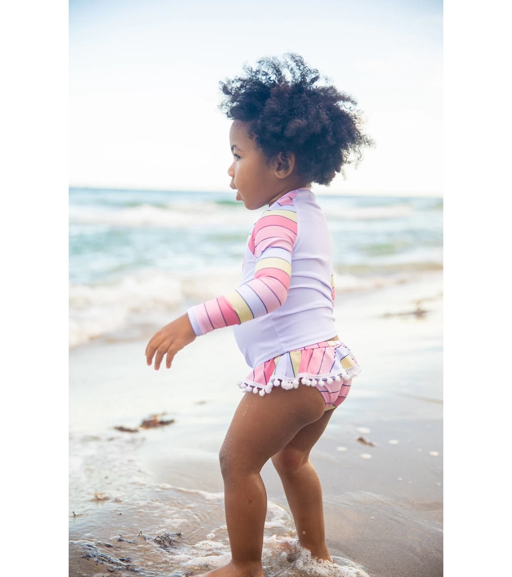 Girls' Surf Babe Long Sleeve Ruffle Two Piece Swim Set (Baby) 3 Girls' Surf Babe Long Sleeve Ruffle Two Piece Swim Set (Baby) - Image 3
