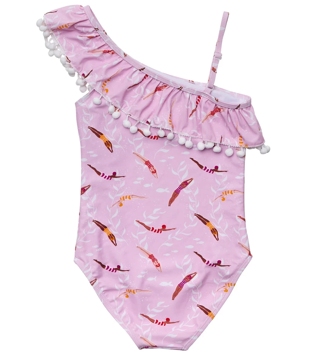 Girls' Diving Diva One Shoulder Frill One Piece Swimsuit (Toddler, Little Kid, Big Kid) 2 Girls' Diving Diva One Shoulder Frill One Piece Swimsuit (Toddler, Little Kid, Big Kid) - Image 2