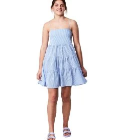 Girls' Cornflower Stripe Beach Dress (Little Kid, Big Kid) -Swimming Equipment 7601446682792 blue 3a