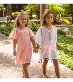 Girls' White Sherbet Tassel Cover Up (Toddler, Little Kid, Big Kid) -Swimming Equipment 7631513649320 white 3a