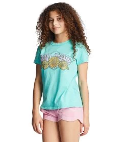 Billabong Girls' Heritage Sunflower Short Sleeve Tee (Little Kid, Big Kid) -Swimming Equipment 7641129025704 lightlagoon 3a